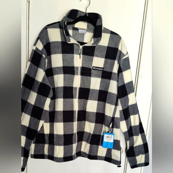 Columbia Men's Steens Mountain Printed Fleece Jacket, Size XL, Chalk Check Print - Picture 4 of 11